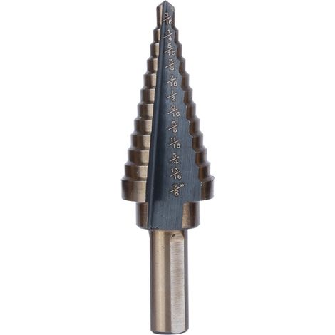Coffret de 5 forets coniques étagés en titane HSS cobalt de grande taille (1/5)
