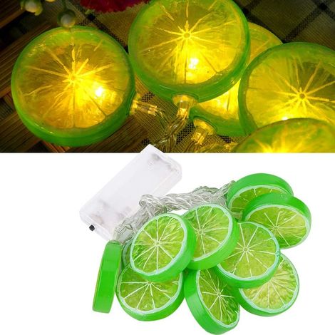 Guirlande Lumineuse 1.5m 10 Led, Chaîne Lumineuse Citrons, Alimenté par batterie [Toujours allumé],Guirlande LED pour Extérieur et Intérieur, (Vert)