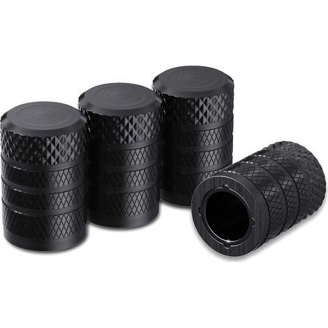 Bouchons de valve de pneu, noirs, lot de 4, résistants à la corrosion, universels pour voitures, camions, motos, SUV et vélos (1/4)