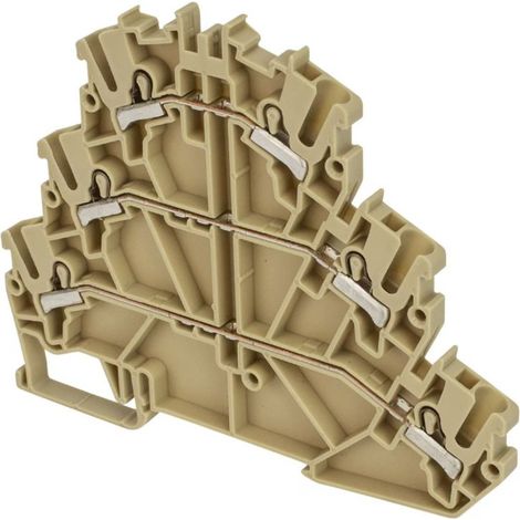 Borne de jonction trois étages à ressort 2,5mm² - pas 5mm - beige - type PushFit - IMO (1/4)