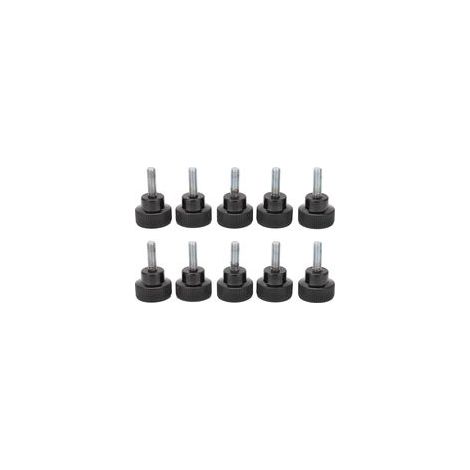 Poignée à vis à tête ronde, 10 pièces, bouton moleté, boulon de serrage, tour à main, écrou hélicoïdal noir M6x25x20 (1/5)