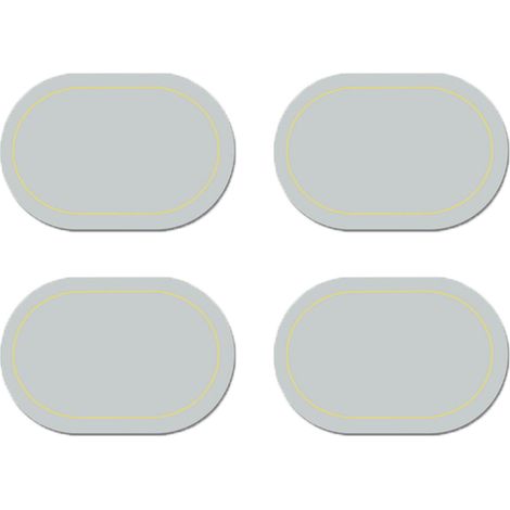 Sets de table en similicuir, lot de 4 – double face, couleur, forme ovale, table à manger, imperméables, résistants à la chaleur, décoration intérieure (gris clair) (1/4)