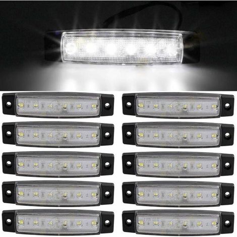 Feux de Gabarit LED 12V, 6 LED Sidéraux 9.7cm pour Camion et Remorque, Marqueur de Feu Ambre (1/4)