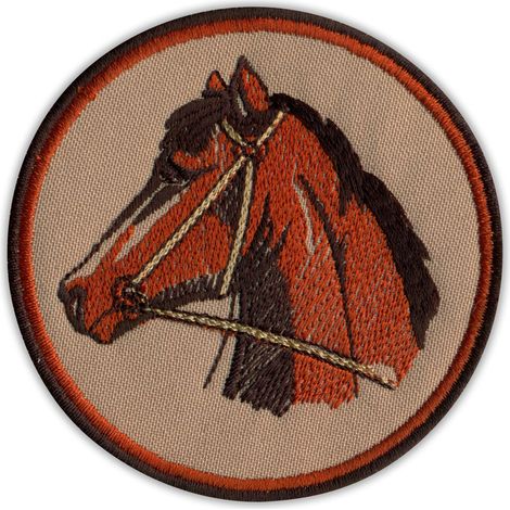 Patchion Horse - escudo - Parte posterior magnética - Parche/insignia/emblema bordado