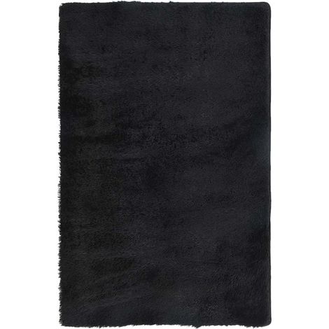 Tapis Shaggy à poils longs NAVARRA noir 130x200 cm polyester (1/5)