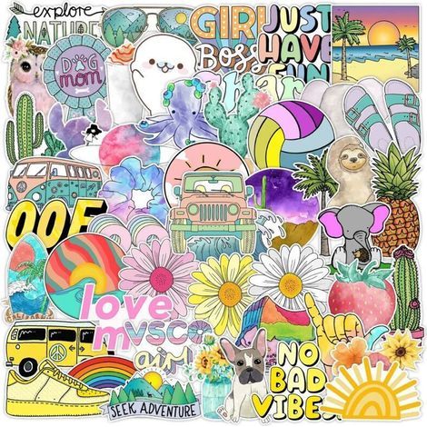 50 adesivi Kawaii, adesivi per scrapbooking, adesivi estetici, adesivi per biciclette, adesivi per skateboard, adesivi per auto, adesivi per moto, adesivi per diari e quaderni fai da te (1/5)