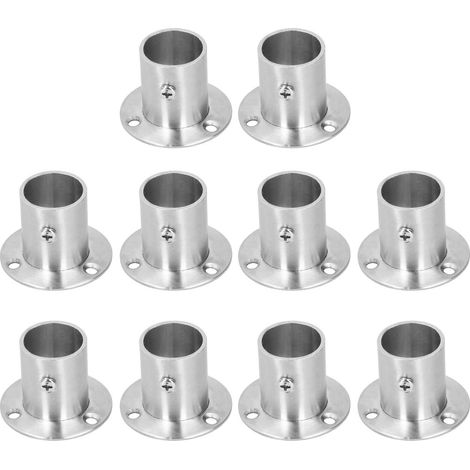 Lot de 10 supports de tringle à rideaux, support de tringle à bride en acier inoxydable robuste, support de douche à bride épaisse pour rideau de penderie (bride haute Φ25) (1/5)