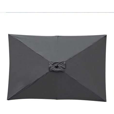 Toile de remplacement pour parasol rectangulaire 2×3 m – 160 g/m² – imperméable et anti-UV – anti-décoloration – couleur grise (1/5)
