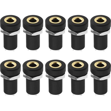 10pcs 3,5mm Femelle Mono Montage sur Panneau Jack avec Écrous 3,5mm Mono Jacks Montage sur Panneau Connecteurs à Souder Accessoires pour Lecteurs CD Ordinateurs Portables Numériques DVD (1/5)