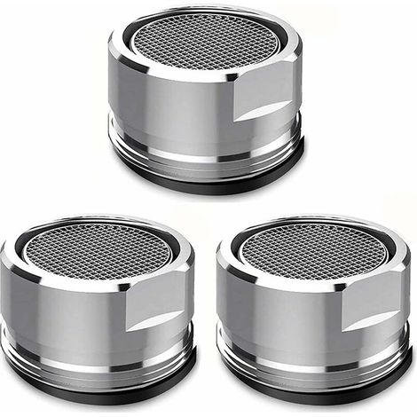 3 Pieces Faucet Filter Replacement Insert Tap Spout Aerator, 24MM Kitchen and Bathroom Diffuser Faucet External Thread Faucet Replacement Part with Gasket (1/5)