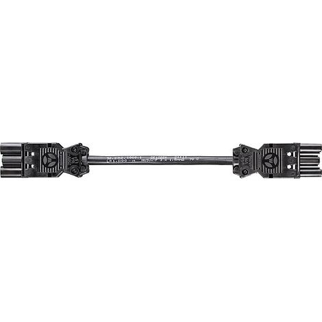 Verbindungsleit. Wieland GST18i3 1,0 m, schwarz, H05VV-F 3G1,5 mm² 3-polig, Buchse - Stecker