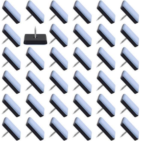 Set of 50 Furniture Glides 25x25mm Teflon Sliding Glides Furniture Gliders with Nails Nail-on Chair Glides