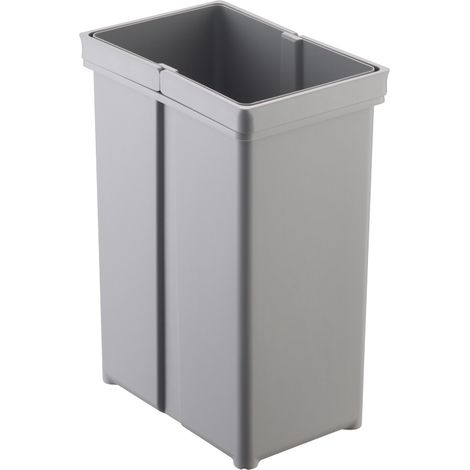 Seau pour poubelle avec double poignée 8 L – Décor gris – Dimensions : 295 mm x 152 mm x 225 mm – Accessoire pour poubelle – Wesco