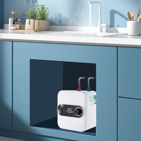 Untertischboiler 8 Liter Druckfest Kleinspeicher, Wärmeschutzzustand, Küche Warmwasserspeicher Untertisch Boiler Druckfest Wasserboiler 1,5KW 149 ℉ /2.11gal Weiß