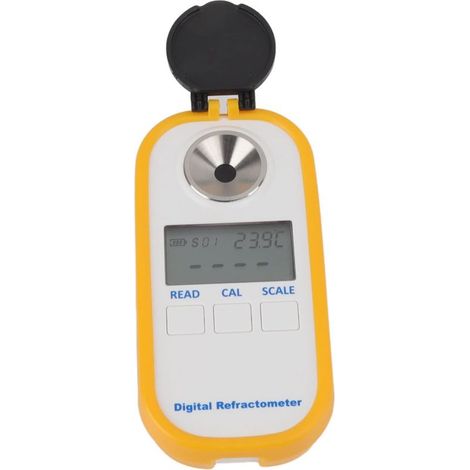Ej.Life Asixxsix Réfractomètre Numérique Portable 0-90% Haute Précision Testeur Numérique BRIX avec Grand écran LCD Réfractomètre de Concentration de café étanche pour Sucre, Bière, Vin, Fruits (1/5)