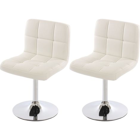 [JAMAIS UTILISÉ] Lot de 2 chaises de salle à manger Kavala, pivotante, similicuir, blanc (1/5)