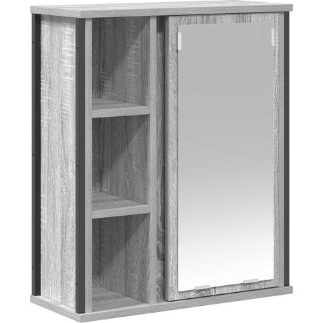 Meubles de Rangement,Armoire murale de salle de bain miroir sonoma gris 50x21x60 cm CFW593407 (1/5)