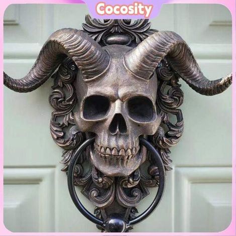Cocosity Heurtoir de porte Plaque murale suspendue avec squelette de dieu à cornes, piscine artificiel Couleur des photos (1/5)