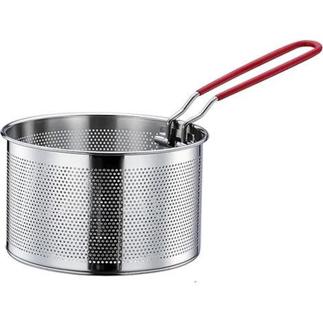 Panier à friture rond en acier inoxydable 304 avec poignée résistant la chaleur pour et l égouttage cuisine 15 8 cm 6 22 pouces . (1/5)