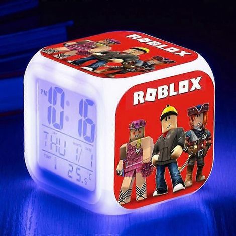 Roblox Digitaler Wecker mit 7 Farben, LED-Nachtlicht, Nachttischuhr, Deko für Kinder, Spielzeug, Geschenkidee
