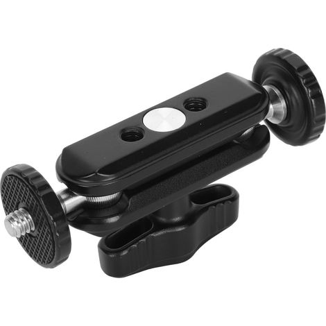 Collier de serrage à vis 1/4 pouce, double rotule, rotation à 360°, en alliage d'aluminium, pour moniteur de caméra (1/5)
