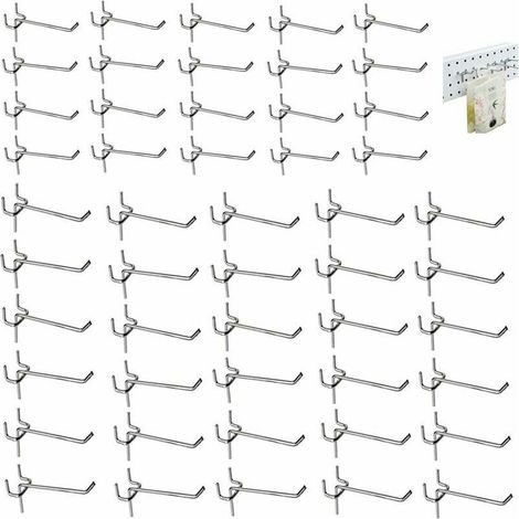 [JAMAIS UTILISÉ]50 Pièces Crochet Mural Perforé, Mur Perforé à Crochet Simple, Crochets Panneaux Perforés, Crochet D'accessoire Mural Perforé, pour Panneau Perforé Porte Panneau Mural, Magasin, 3.3mm, (1/4)