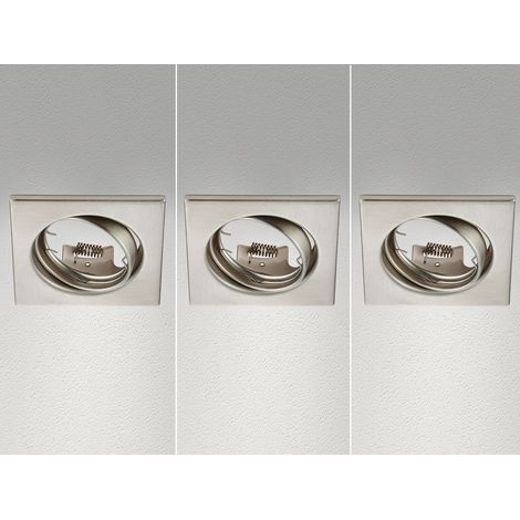 Eckige Einbaustrahler Decke JURA 3er Set schwenkbar Silber matt GU10 (1/5)