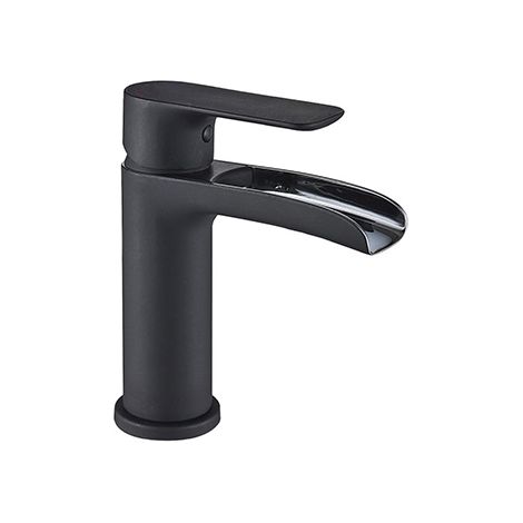 Edouard Rousseau – Mitigeur de lavabo noir – Mécanisme cartouche céramique Ø 35 mm – Économie d’eau 5 L/min – Hauteur 157 mm – Fixation Ø 46 mm (1/2)