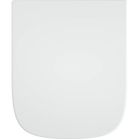 Abattant WC avec couvercle et siège fixe - Forme ovale - Kit de fixation inclus - Charnières en acier inoxydable - Nettoyage facile - Couleur blanc (1/5)