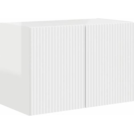 Mueble TV de pared contemporáneo minimalista almacenamiento 59,5 x 31 x 40 cm de madera blanco brillante 020055011 (1/5)