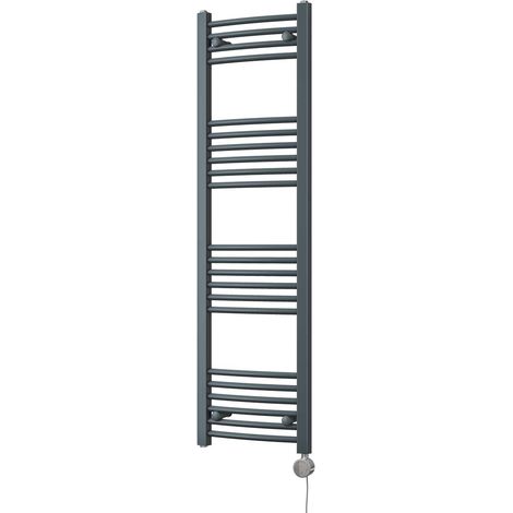 Zennor - Anthracite Electric Towel Rail H1400mm x W400mm Curved 400w Thermostatic (1/3)