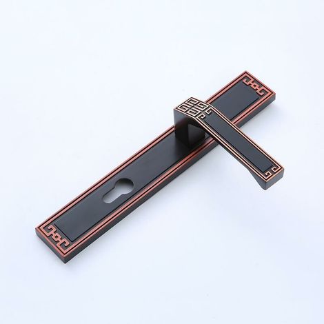 Serrure de porte à panneau mécanique Serrure de porte de chambre intérieure Poignée de porte silencieuse (1/5)