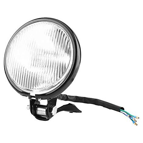 Phare Avant de Moto, 5 Pouces Feux Avant 12V Projecteur de Lumière Ampoule Lampe de Moto Rond Universel(White).