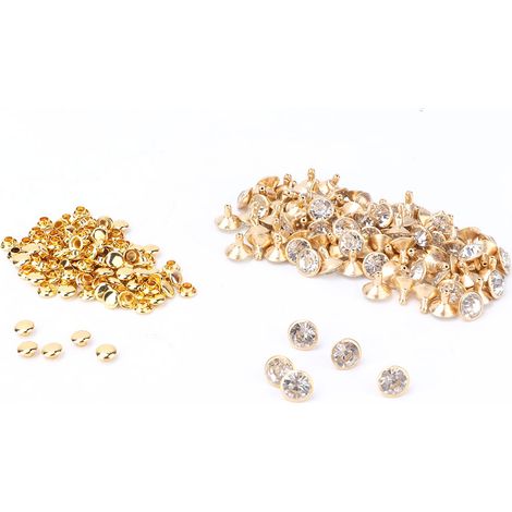 Clous à perçage rapide incrustés de cristaux en tissu, 12 mm, capuchons ronds, adaptés à la décoration artisanale du cuir (4) (1/2)
