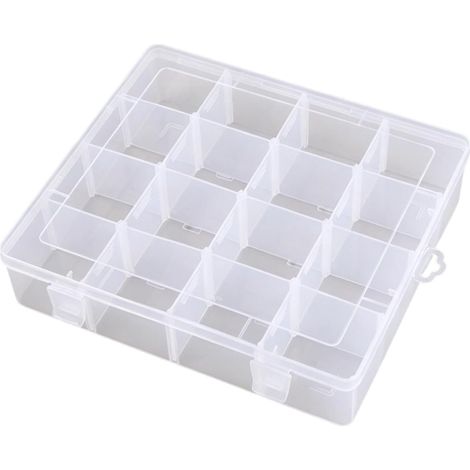 Storage box for beads, fishing accessories, versatile storage, transparent and sturdy for crafts, 16 grid