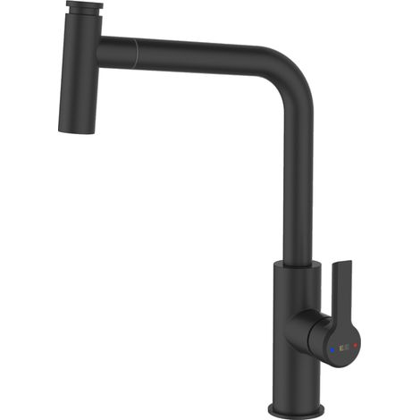 Essebagno Essemano Spültischmischer mit Handbrause schwarz