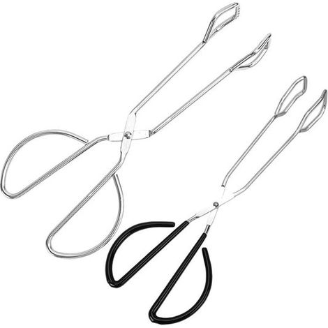 Pinzas para barbacoa tipo tijera，Paquete de 2，41 cm y 25 cm，Acero inoxidable 430，Resistentes a altas temperaturas，No se rompen fácilmente (1/5)