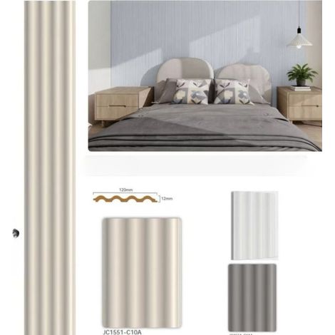 TRADE SHOP - Pannello Decorativo Da Parete Effetto Ondulato Beige 12x120x290 Cm In Ps Moderno -