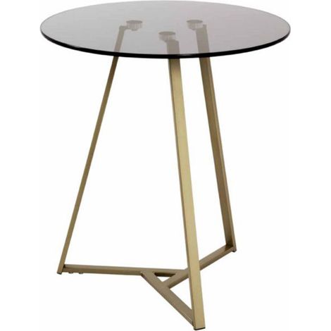 Table d'Appoint en Verre "Safia" 50cm Or (1/2)