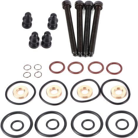 Kit de réparation de joints d'injecteurs de carburant (4 jeux) : boulon de serrage et assemblage de joint, référence 1417010997, compatible avec A2/A3/A4/A6 (1/5)