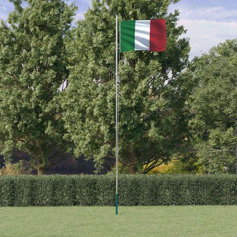 vidaXL Mástil y bandera de Italia aluminio 6,08 m (1/5)