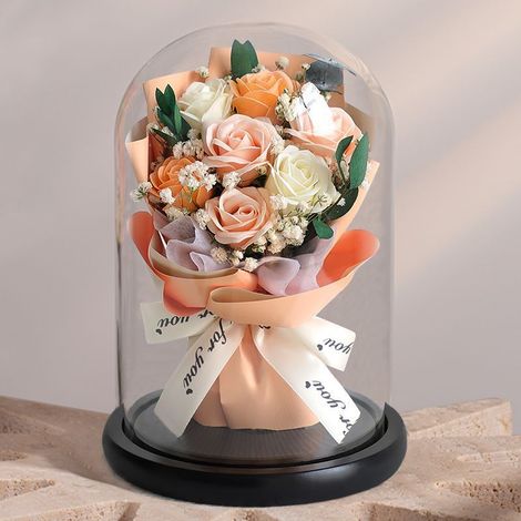 Bouquet de roses en cristal, cadeau rose éternelle, anniversaire, Saint-Valentin, fête des mères, décoration de Noël pour maison, idée cadeau originale (1/5)