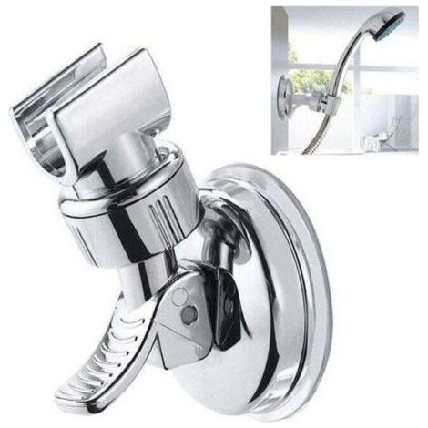 Support de Douche, Support Douche Ventouse, Support Douchette Ventouse Orientable, Support Douche sans Percage, Support de Pomme de Douche Mural Universel, Fixation Pommeau de Douche (1/4)