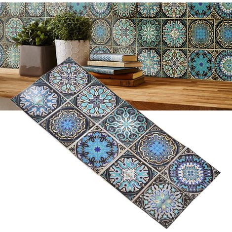 Set mit 30 Keramik-Wandtattoos im floralen Mandala-Stil, für Wohnzimmer oder Badezimmer. Dreamy Green HT47 (1/5)