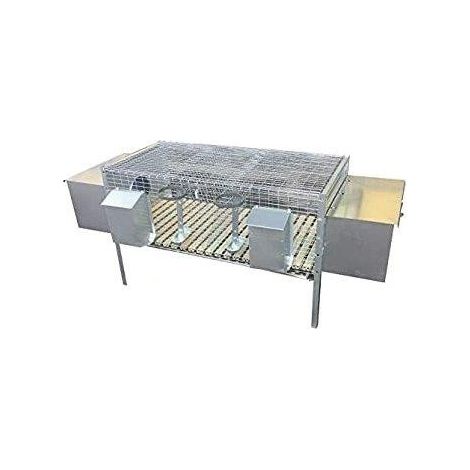 Gabbia x conigli 2 fattrici acciaio zincato cm 100x50 h.cm 60