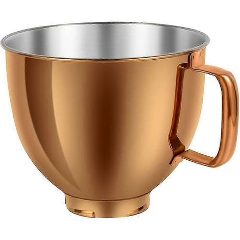 5-Quart-Rührschüssel aus Edelstahl, kompatibel mit den Artisan- und Classic-Kipprührern mit 4,5-5 Quart Fassungsvermögen (K45, KSM70, KSM150), Farbe: Goldkupfer. (1/5)