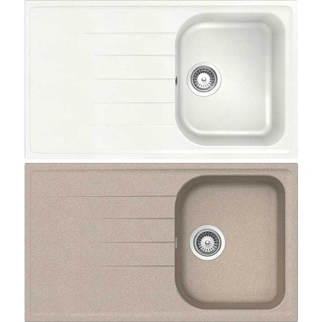 SYNTHETISCHES EINBECKEN-SPÜLBECKEN 1 BECKEN MIT EINBAU-TROPFENABTROPFSCHALE "LITHOS"