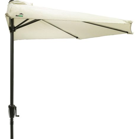MaxxGarden Ombrellone da Balcone con Semicerchio – Protezione UV50+ – Base Non Inclusa – Per Terrazza e Giardino Esterno – Ø 250 cm – Colore Grigio