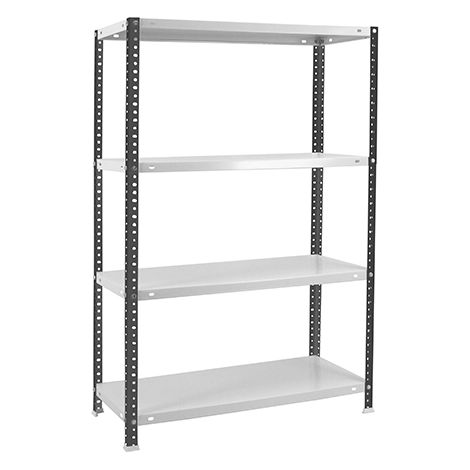 SimonRack Scaffale Portaoggetti, 1500x900x500 mm, 4 Ripiani, Capacità di Carico e Punto di Flessione 100 kg, Metallo, Scaffale da Garage, Antracite/Bianco - Comfort (1/3)