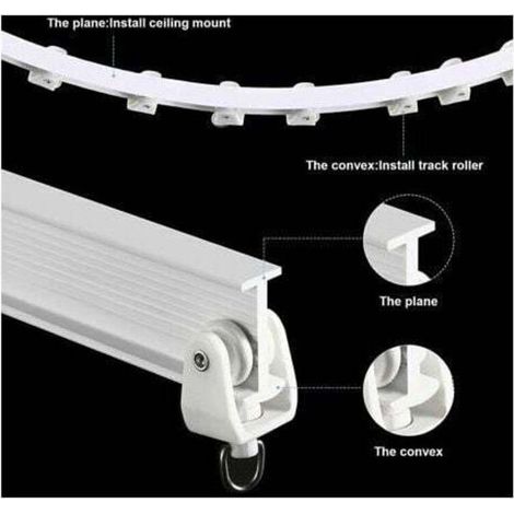 Yuzzy Rail De Rideau De Plafond, 3 Mètres/9,8 Pieds Rail De Rideau De Plafond Flexible Pliable Incurve Rail De Rideau Incurve Pour Rideau De Douche Rideau De Vr Separateur De Piece Systeme De Rail